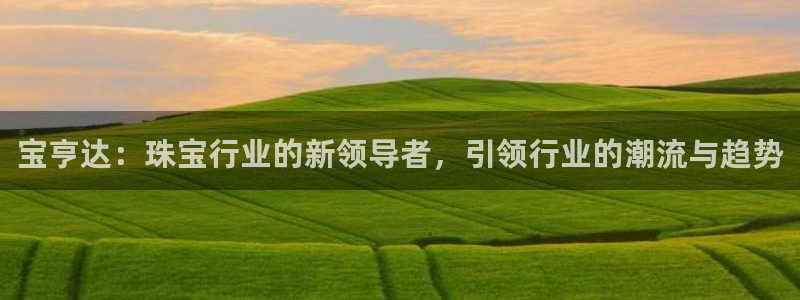 开丰娱乐左7O667：宝亨达：珠宝行业的新领导者，引领行业的潮流与趋势