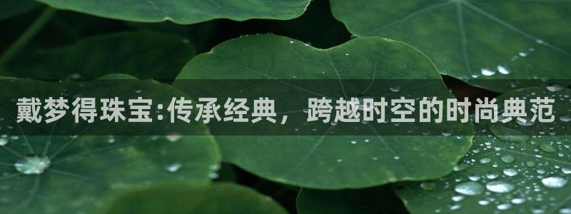 开丰娱乐登入地址：戴梦得珠宝:传承经典，跨越时空的时尚典范